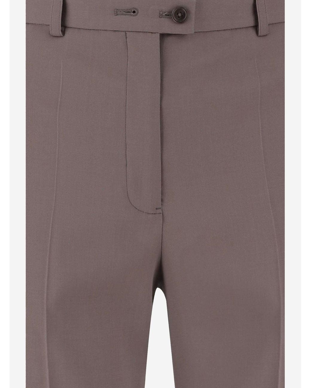 Jil Sander Brown Stretch Wool Pants