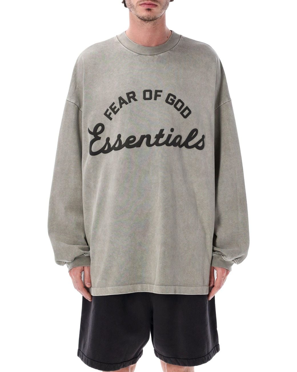 Essentials x Fear Of God Gray T Shirts And Polos