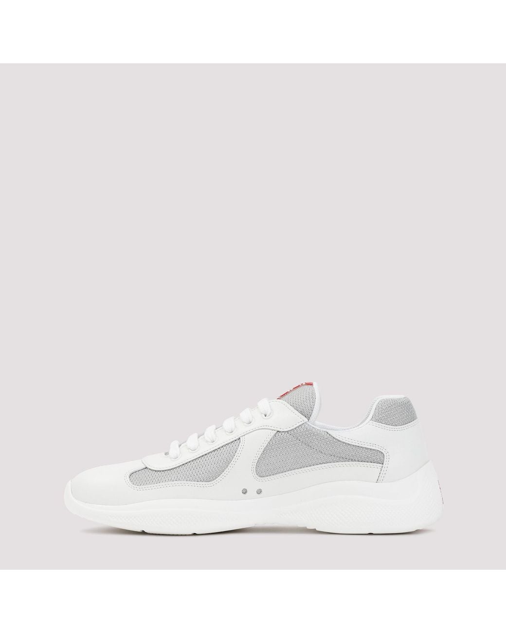 Prada White Americas Cup Lace-Up Sneaker