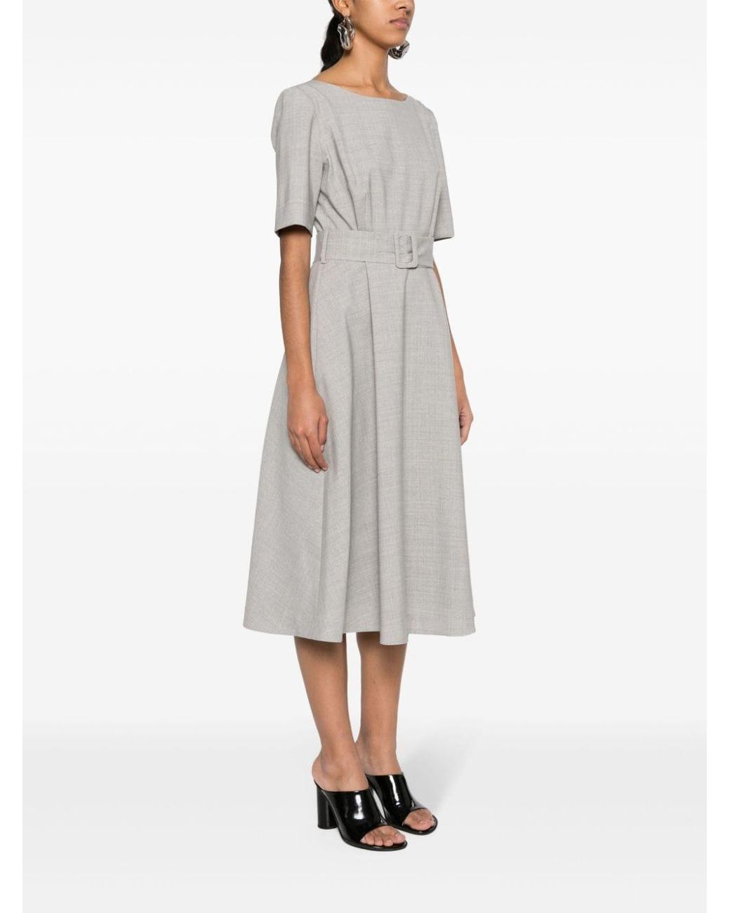 P.A.R.O.S.H. White Dart-Detail Dress