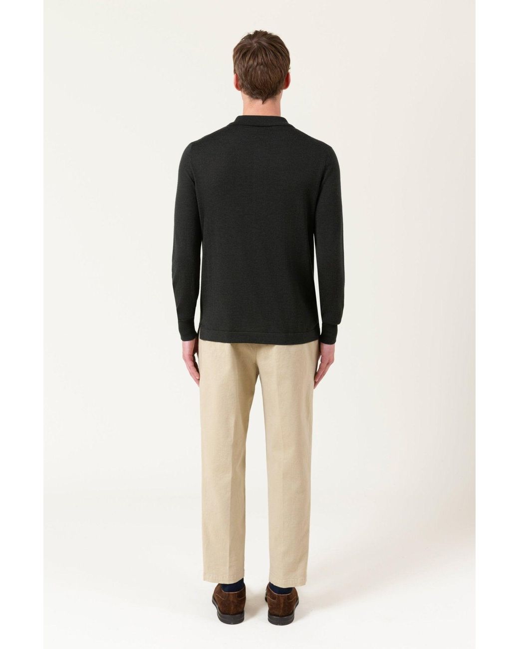 AUTORE Black Merino Wool Cardigan