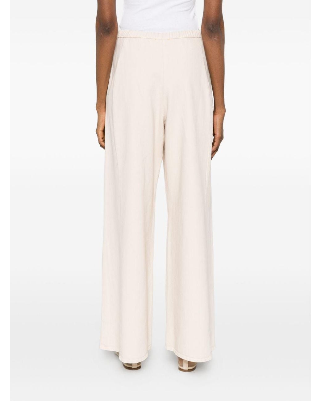 Forte_forte White Cotton Wide Leg Trousers
