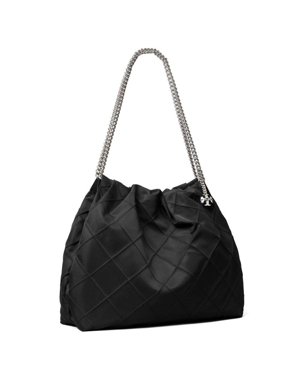 Tory Burch Black Fleming Nylon Hobo Bag