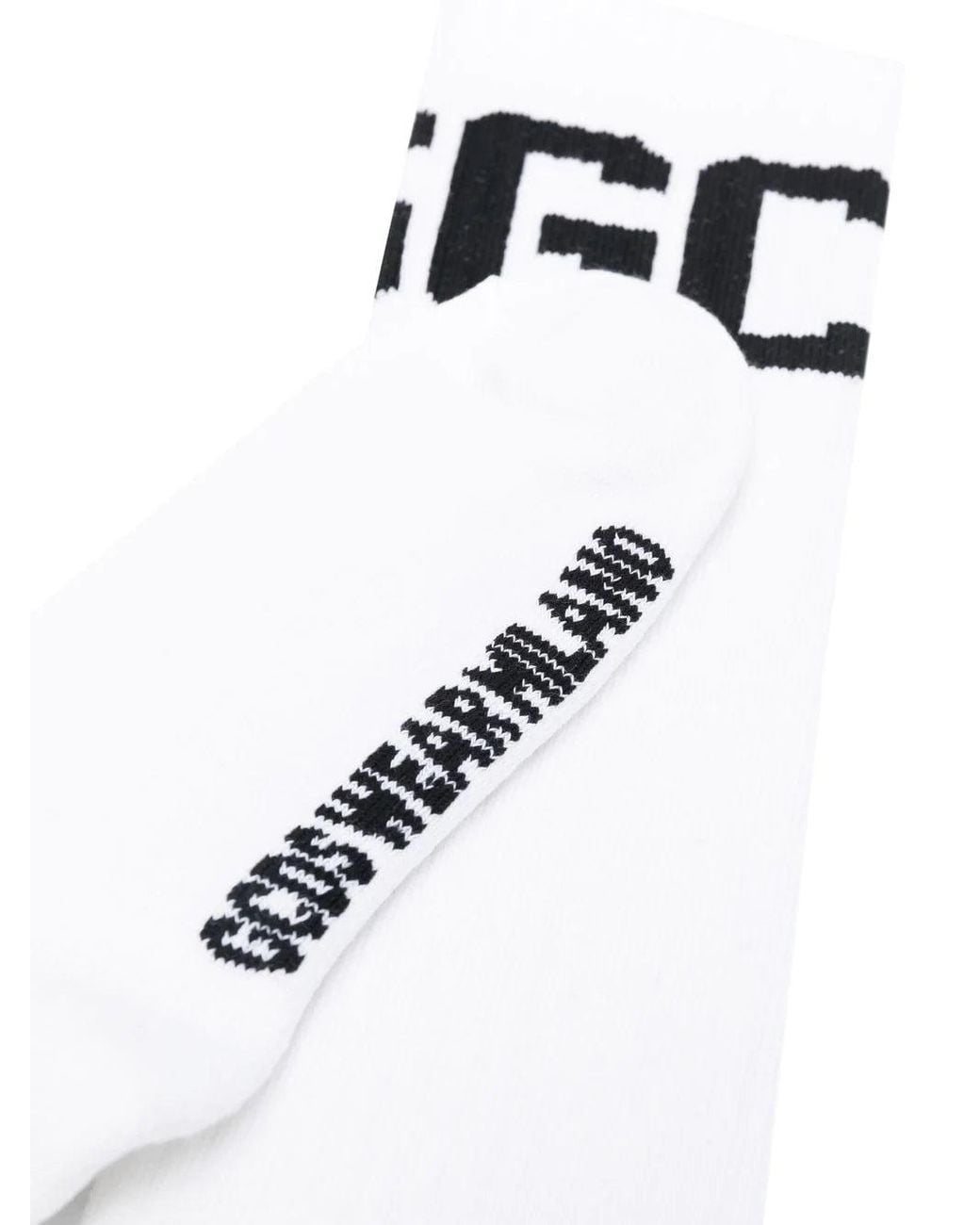 Gcds Black Intarsia-Knit Mid-Calf Socks for men