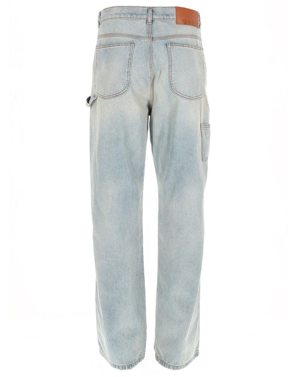 MSGM Blue Cotton Trousers