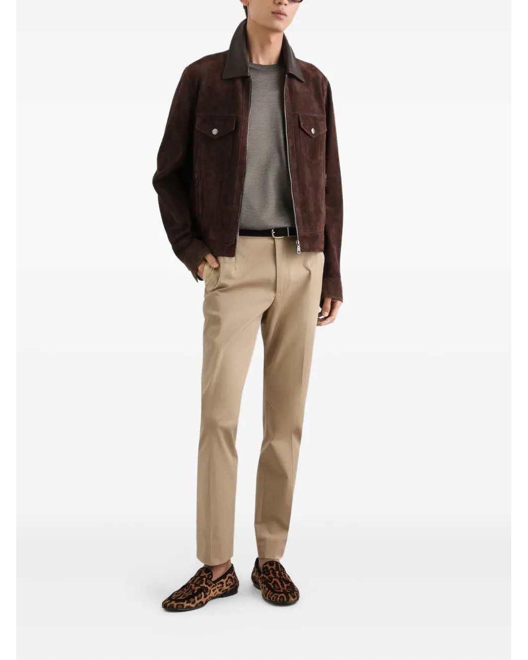 Dolce & Gabbana Natural Buttoned Trousers for men