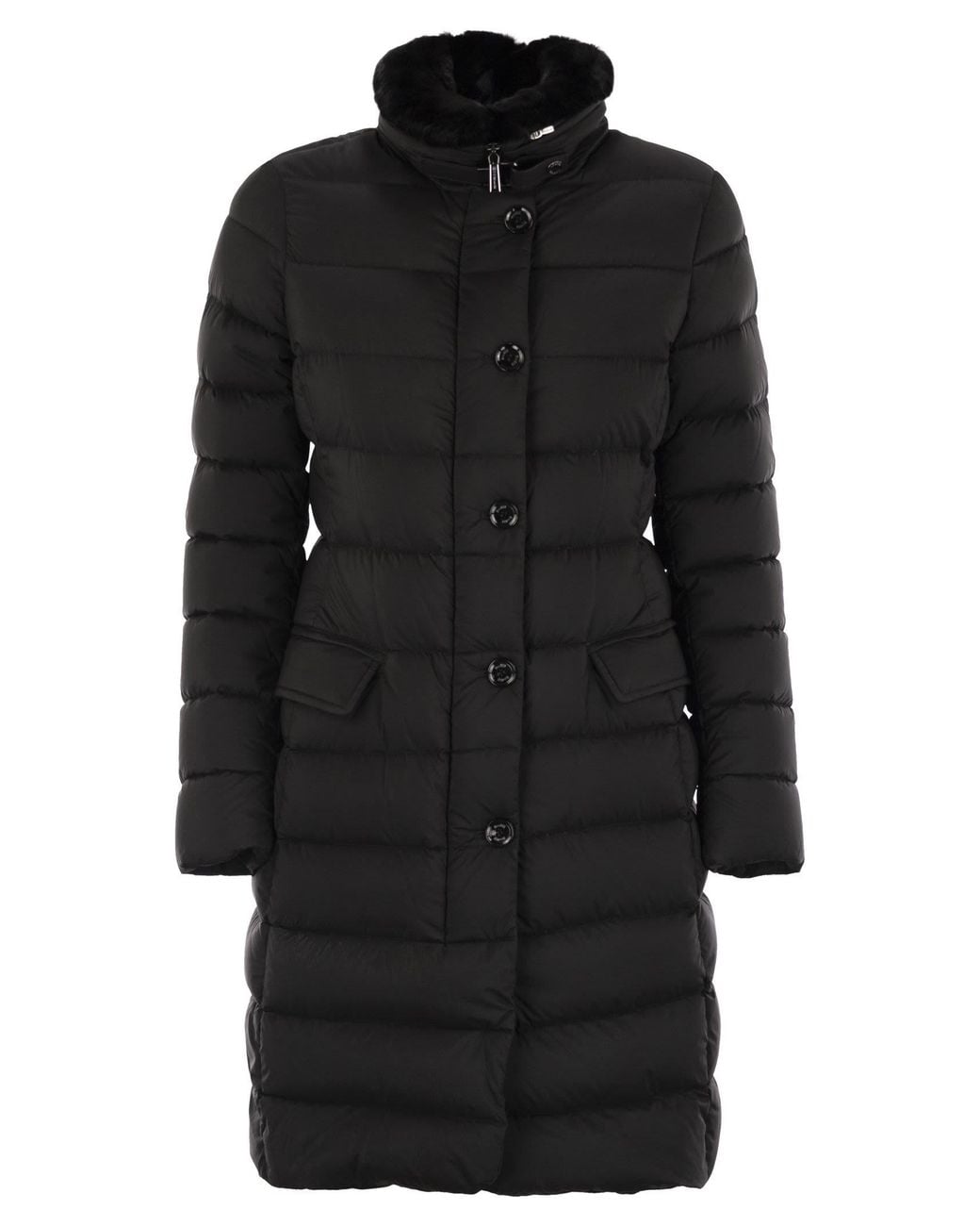 Moorer Black Vetiver S3 Long Down Jacket