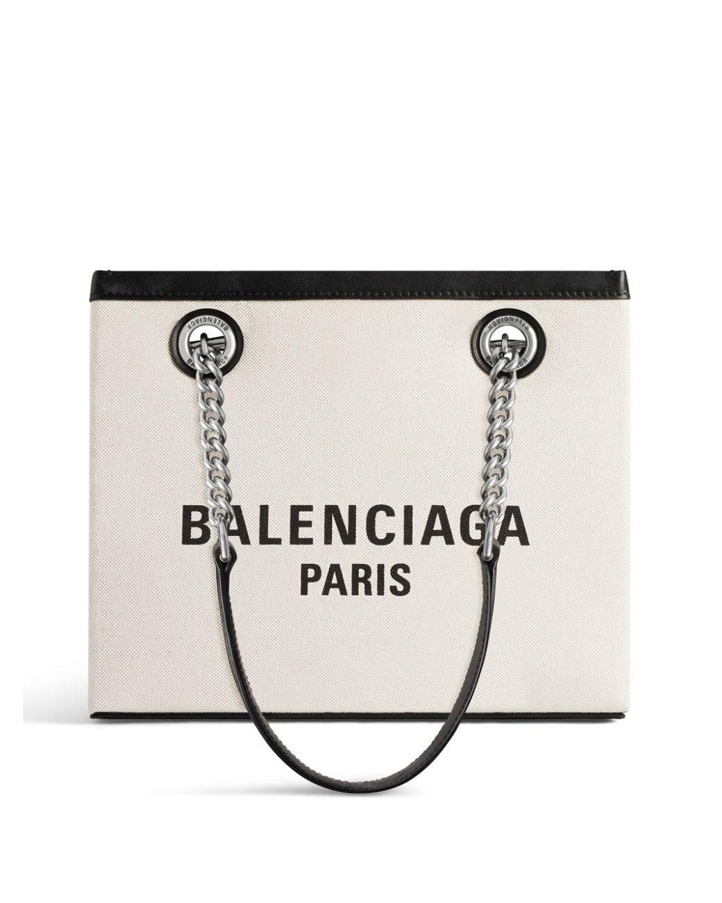 Balenciaga White Duty Free Small Canvas Tote Bag