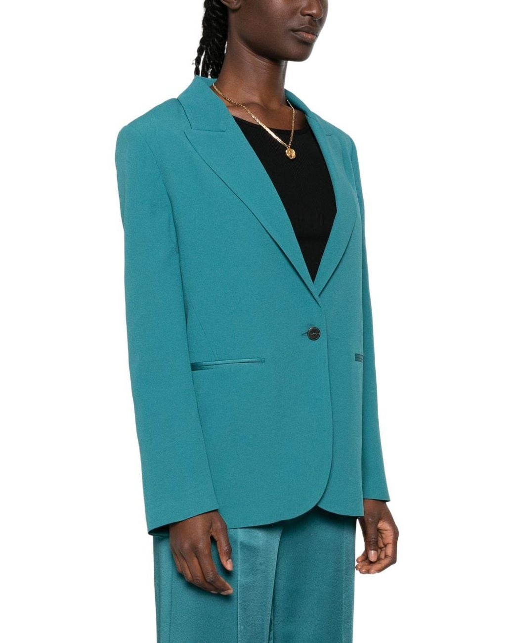 Forte_forte Blue Single-Breasted Blazer Jacket