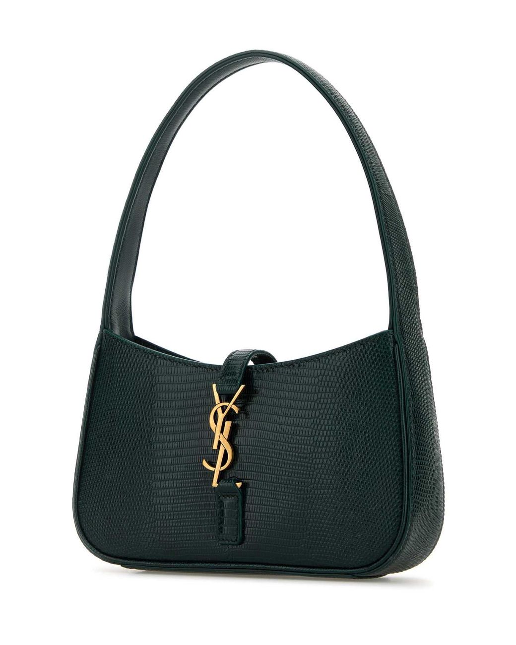 Saint Laurent Black Bottle Green Leather Mini Top-Handle Handbag