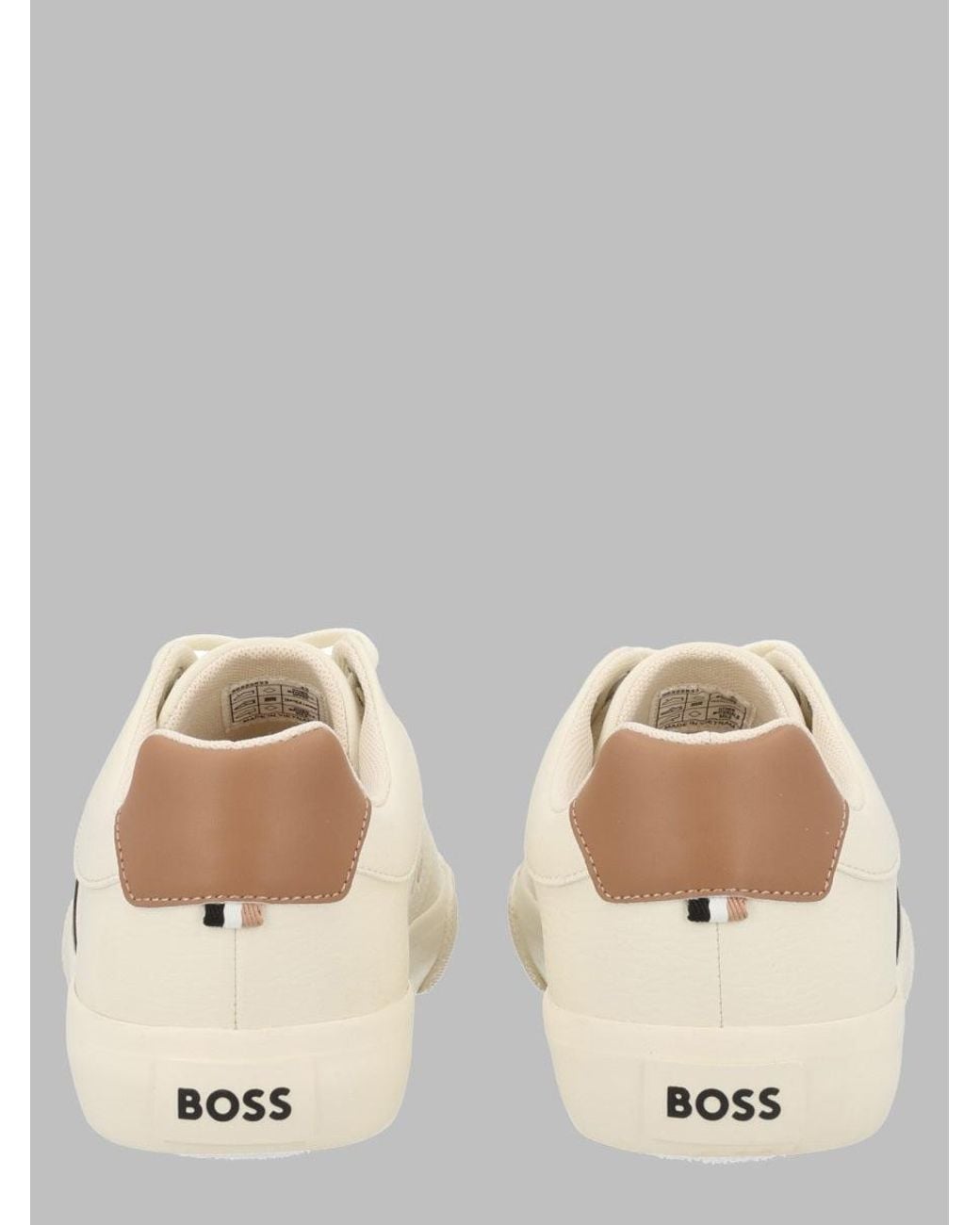 Boss Natural Low-Top Lace-Up Sneakers for men