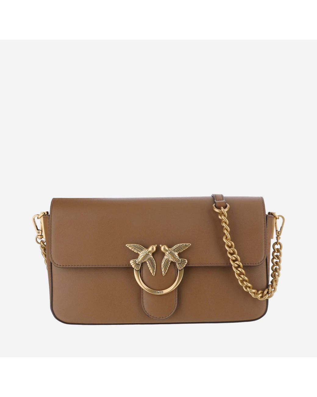 Pinko Brown Logo Cross Body Bag