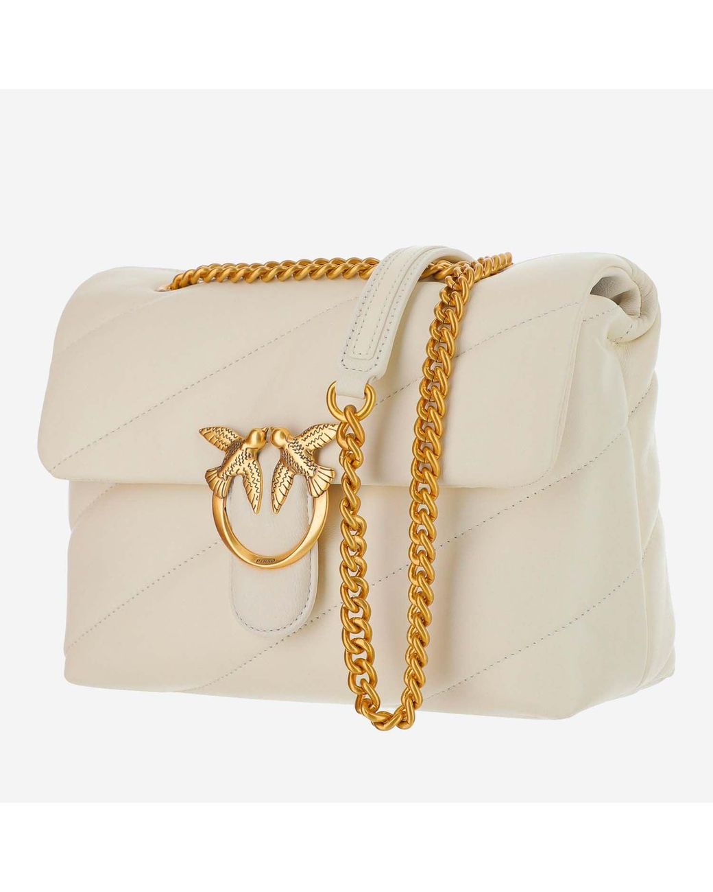 Pinko Metallic Quilted Leather Puff Shoulder Bag