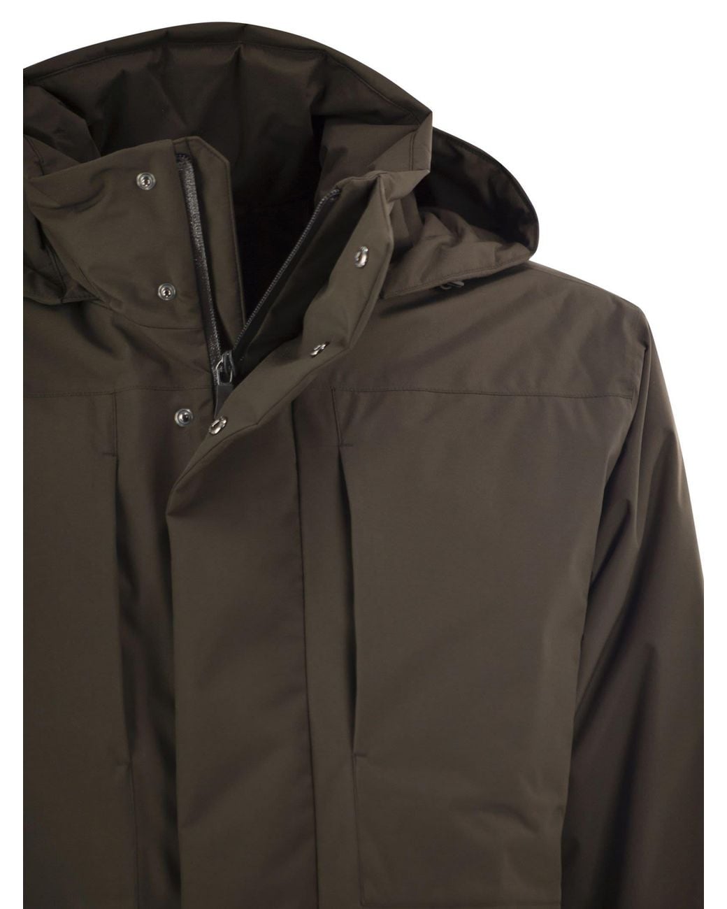 Herno Brown Technical Hooded Padded Parka for men