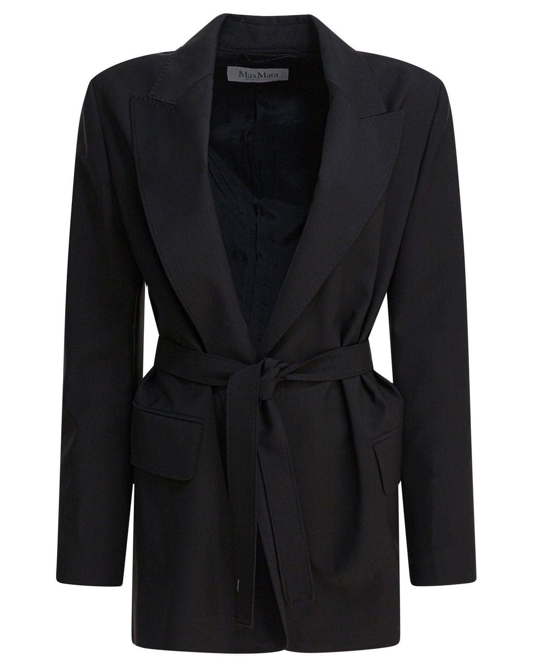 Max Mara Wollen Canvas Blazer in het Black