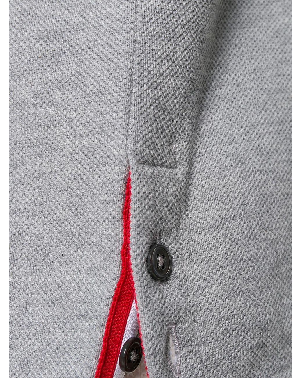 Thom Browne Gray Relaxed Fit Ss Tee W/ Center Back Rwb Stripe