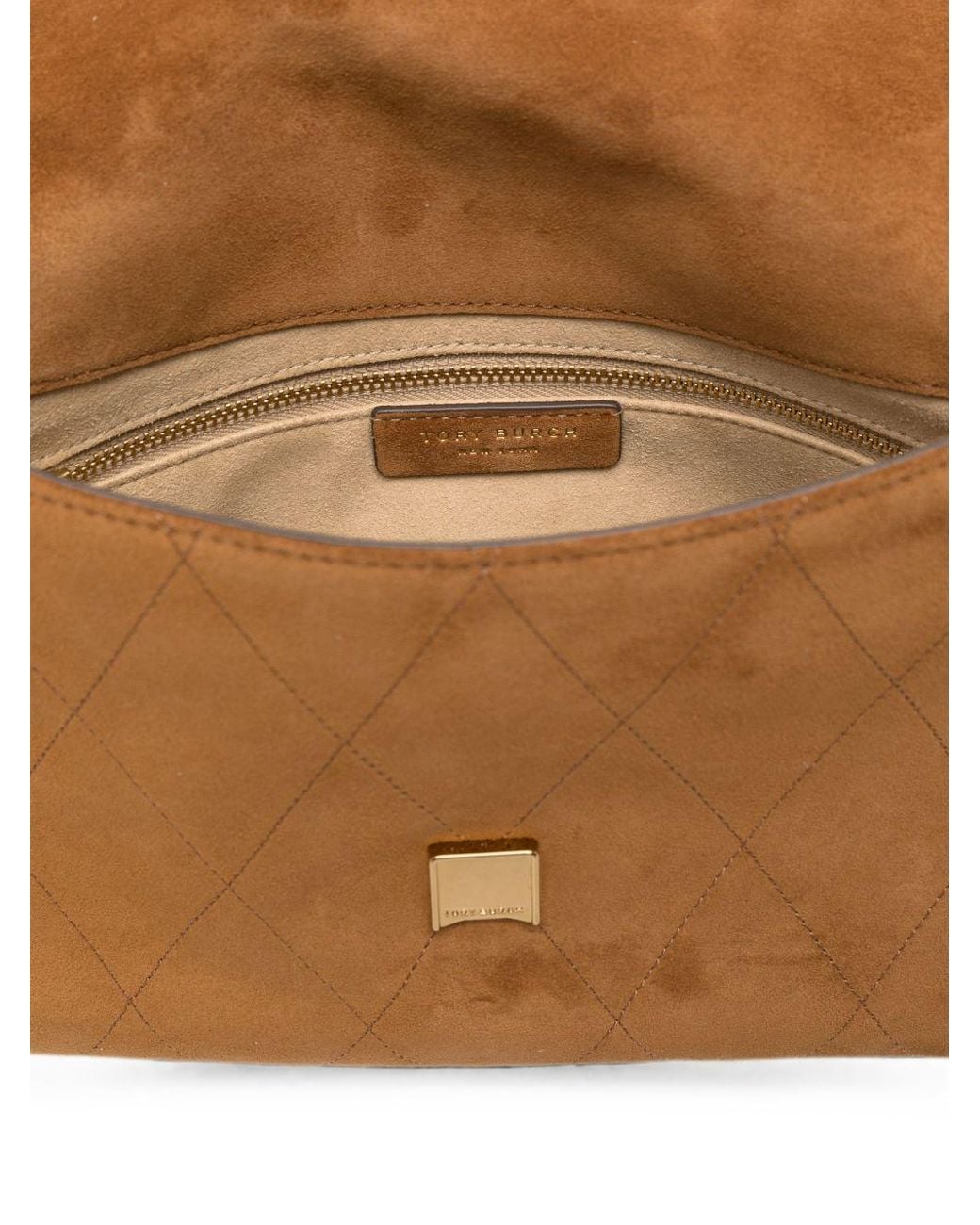 Tory Burch Brown Charlie Suede Leather Shoulder Bag