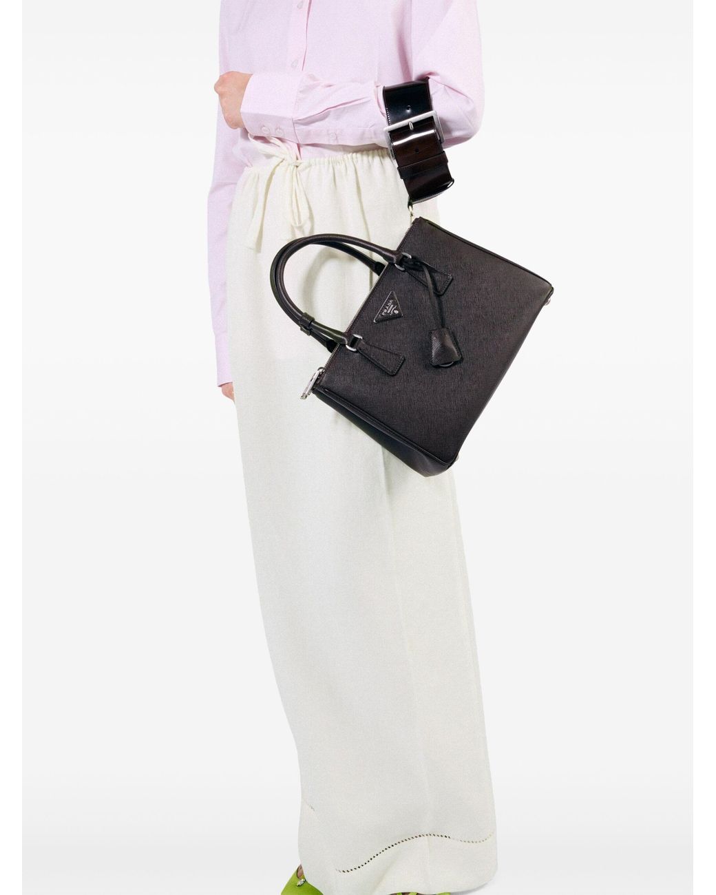 Prada White Logo-Embroidered Skirt