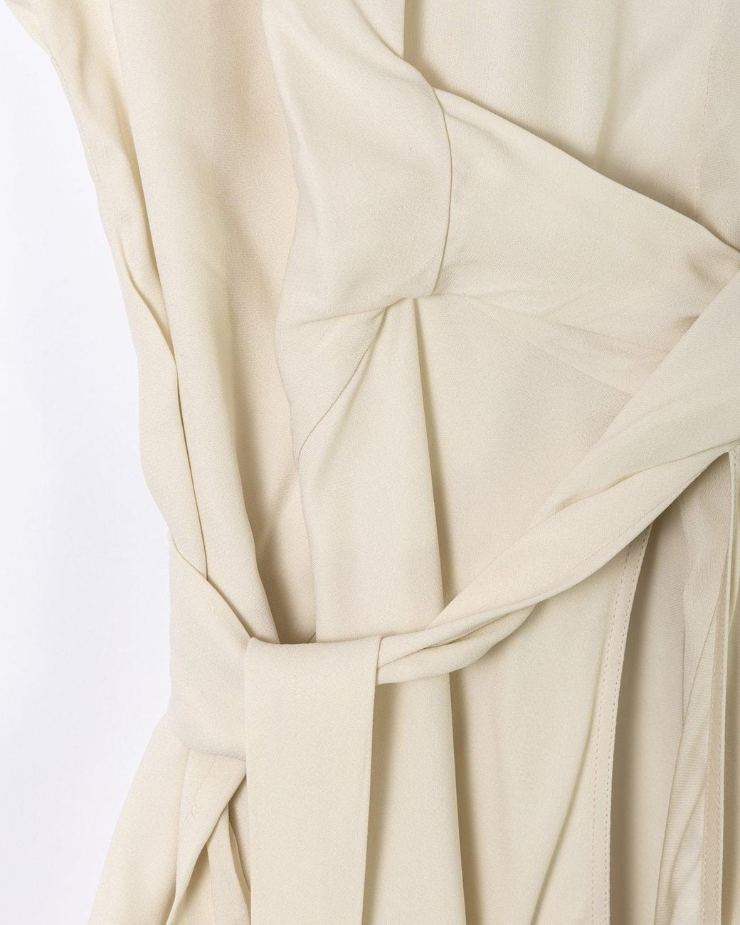 Rick Owens White Knee-Length Silk Dress With Wraparound Design