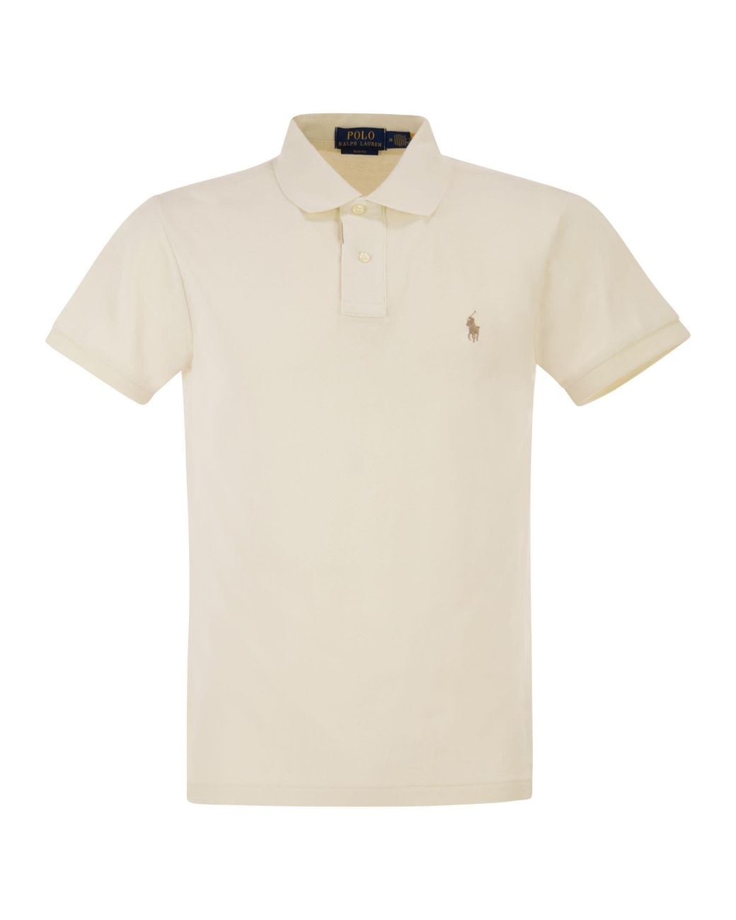Polo Ralph Lauren White Slim Fit Pique Polo Shirt