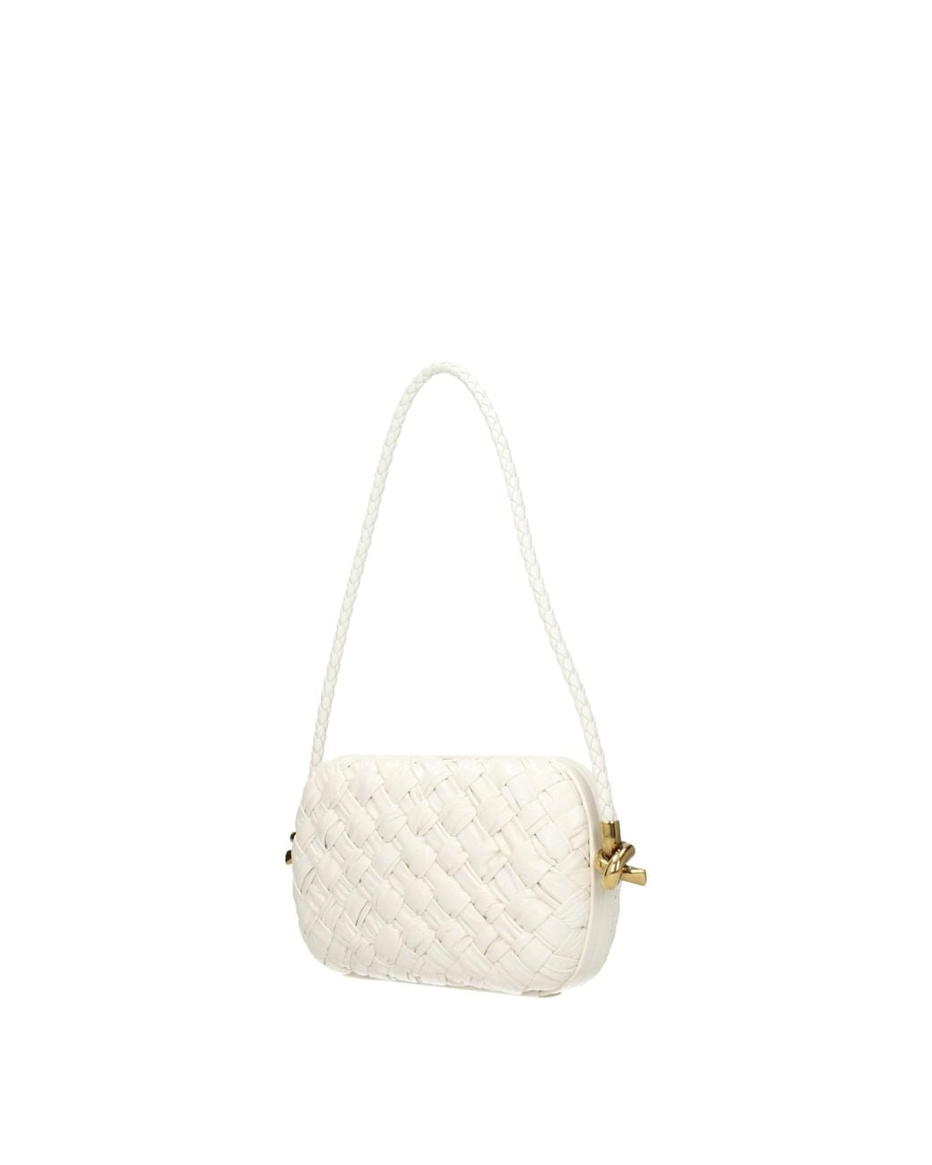 Bottega Veneta White Knot Shoulder Bags/Bone Leather