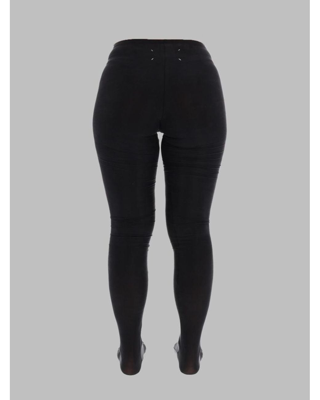 Maison Margiela Black Stretch Knit Leggings