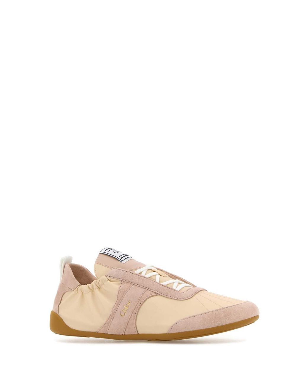 Chloé Pink Two-Tone Canvas And Leather Chloã£Â¨ Kick Sneakers