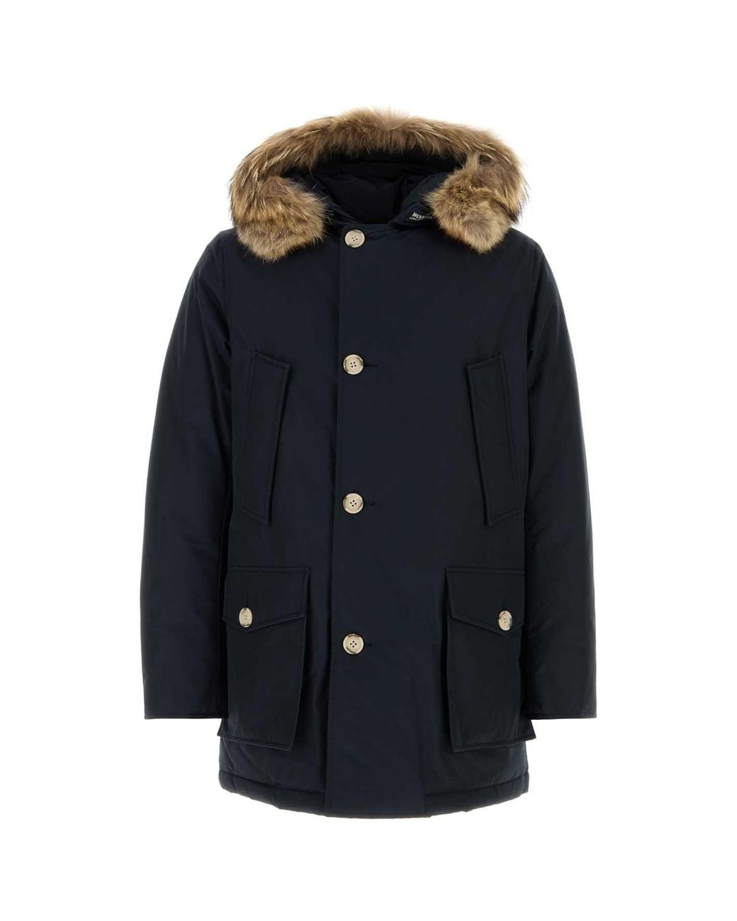 Woolrich Blue Wool Blend Arctic Parka Jacket For for men
