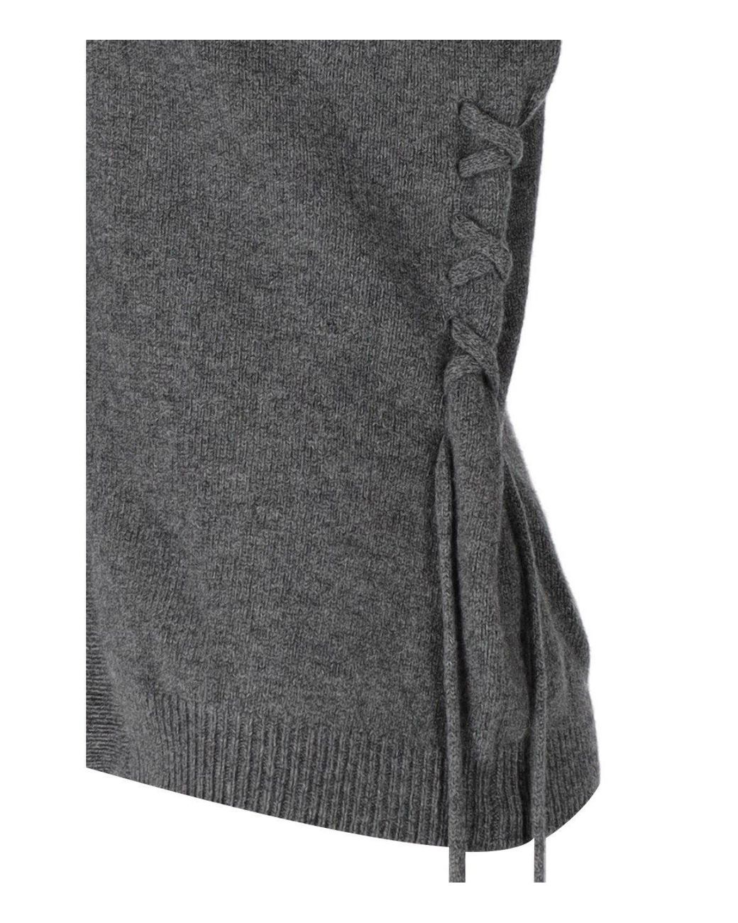 FEDERICA TOSI Gray Cardigan With Laces