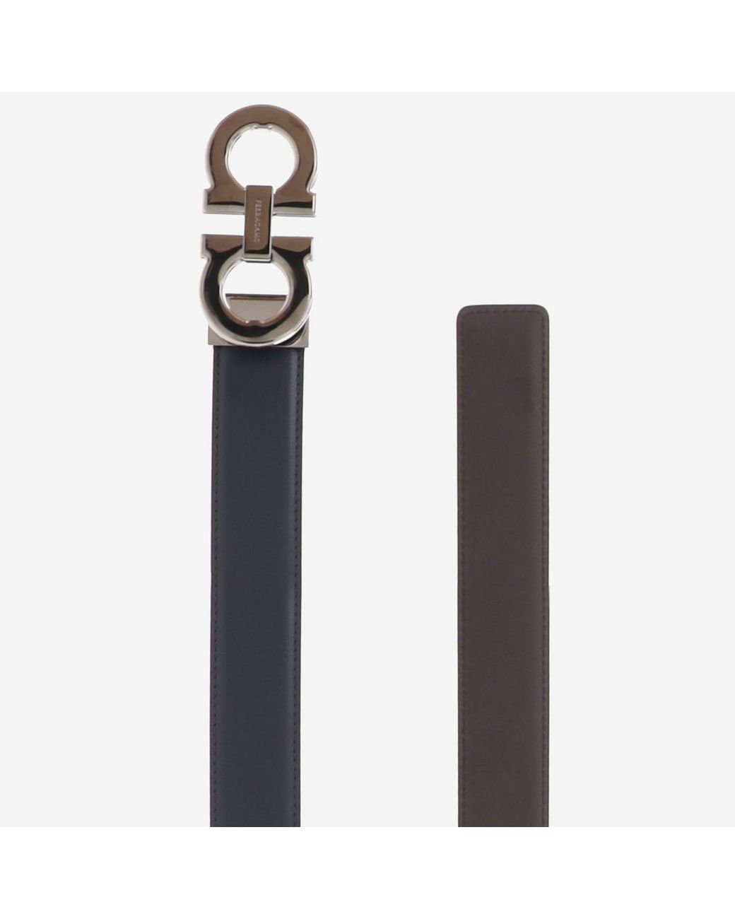 Ferragamo Brown Multi Gancini Interchangeable Reversible Leather Belt