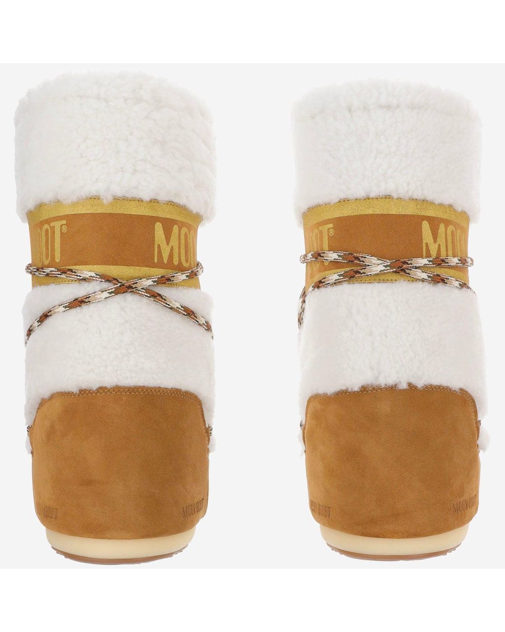 Moon Boot Brown Icon Shearling-Stiefel