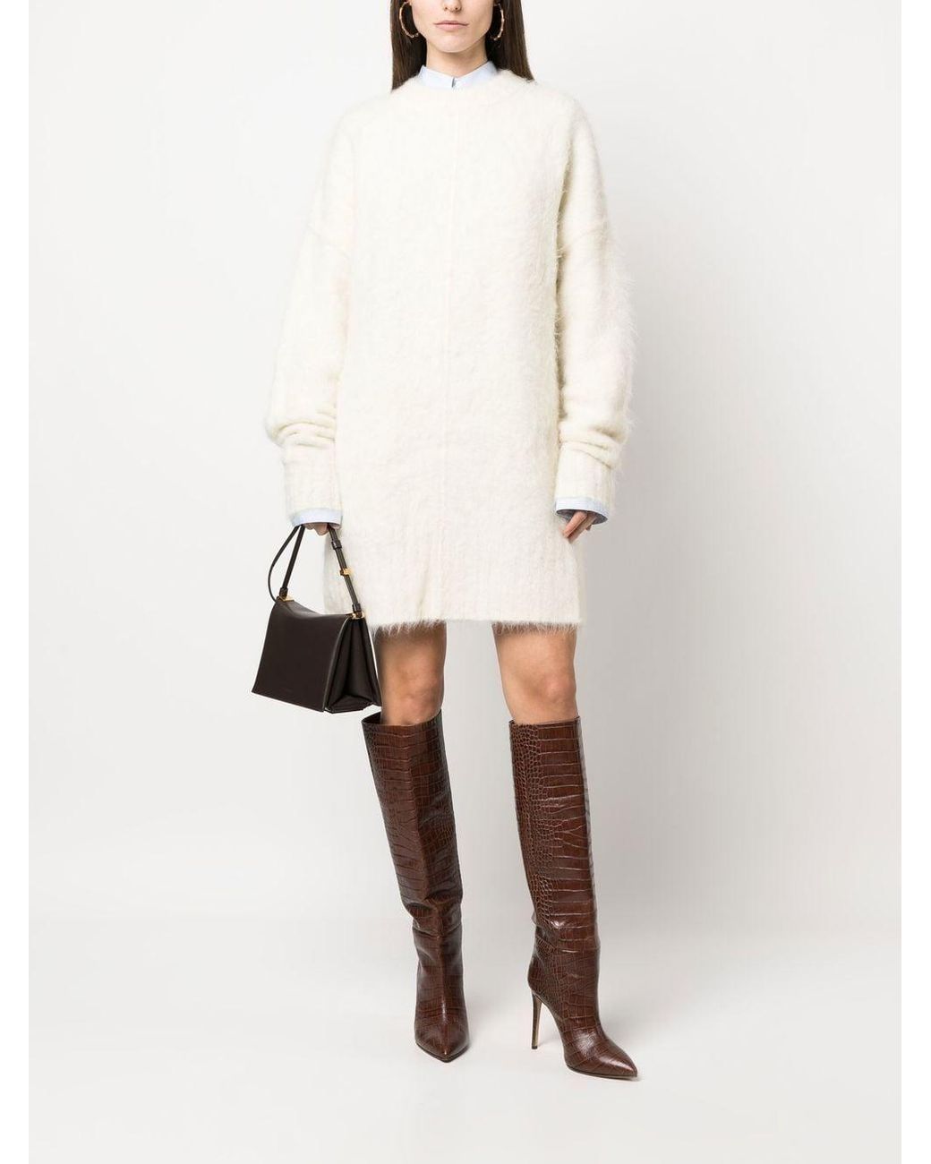 Rodebjer White Pullover Mit Rundem Ausschnitt