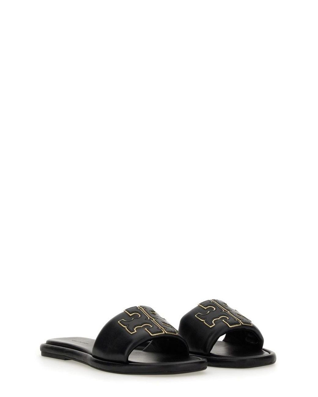 Tory Burch Black Sandal Slider "Bouble T"