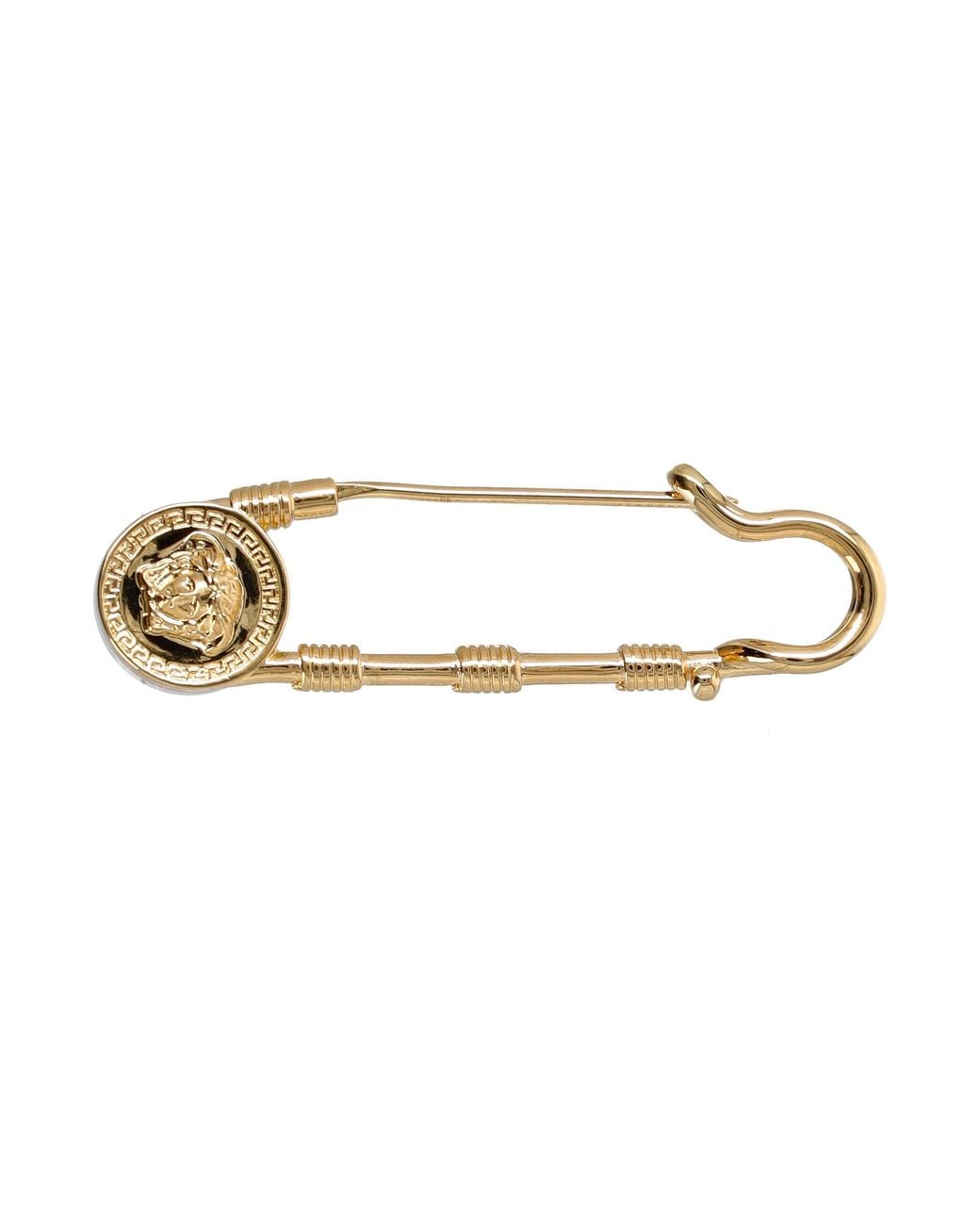 Versace Metallic Safety Pin Brooch