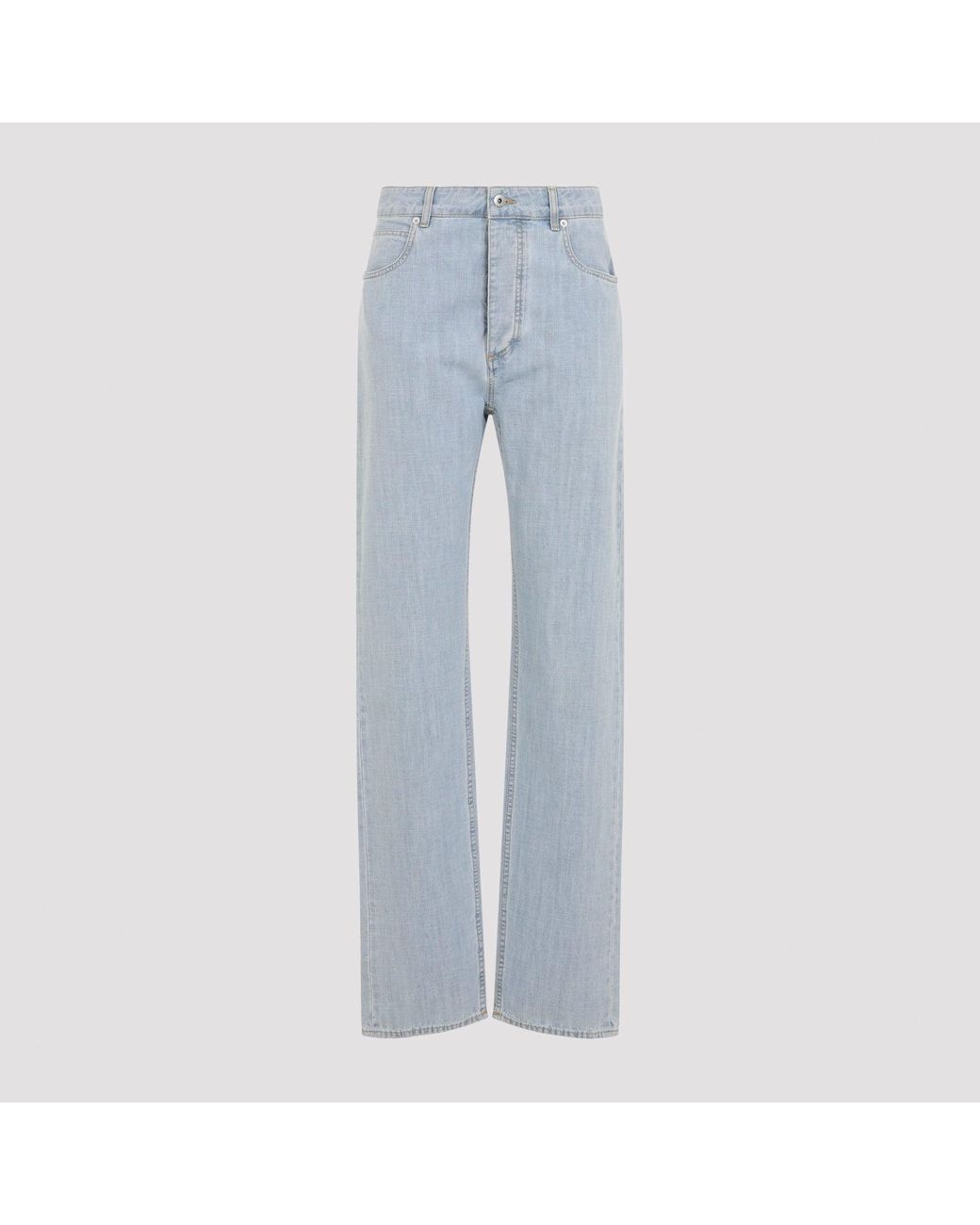 Bottega Veneta Blue Chambray Straight Pants