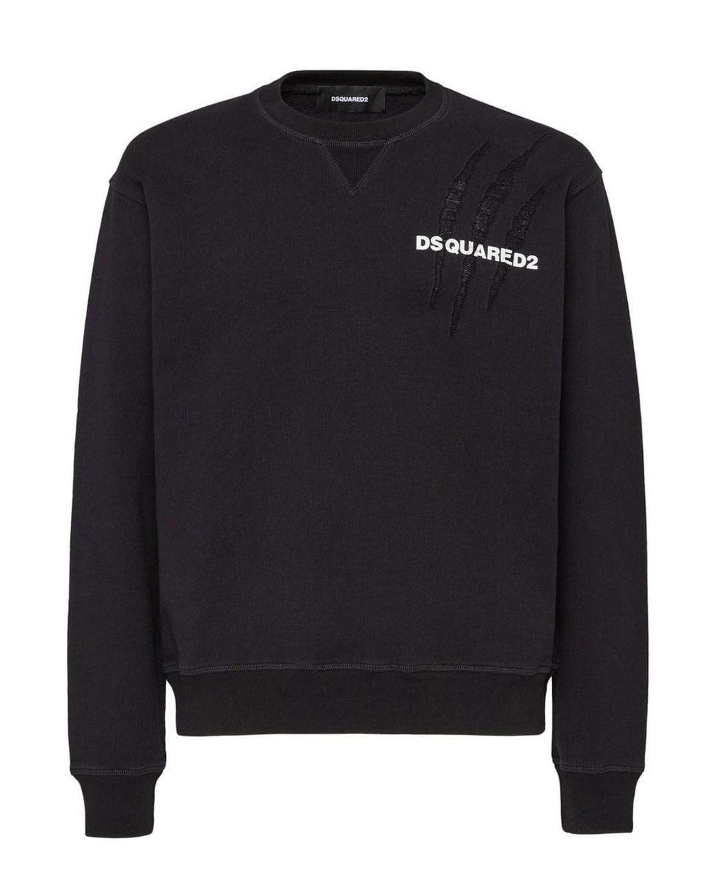 DSquared² Black Printed Scratch Cool Fit Crewneck Sweatshirt for men