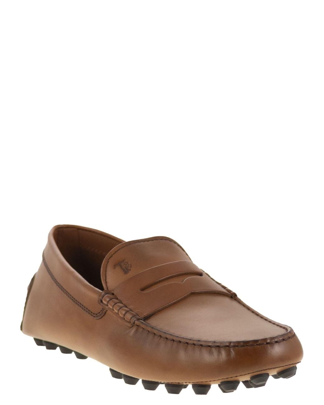Tod's Brown Gommino Bubble Leather for men