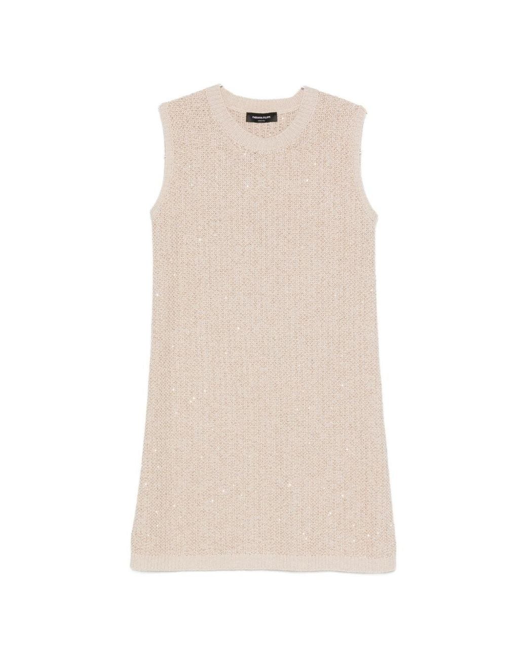 Fabiana Filippi Natural Wool Blend Short Dress
