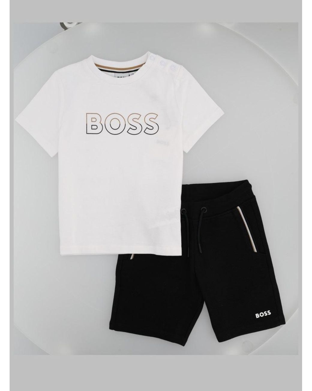 Boss White Set Sportivo T Shirt E Shorts