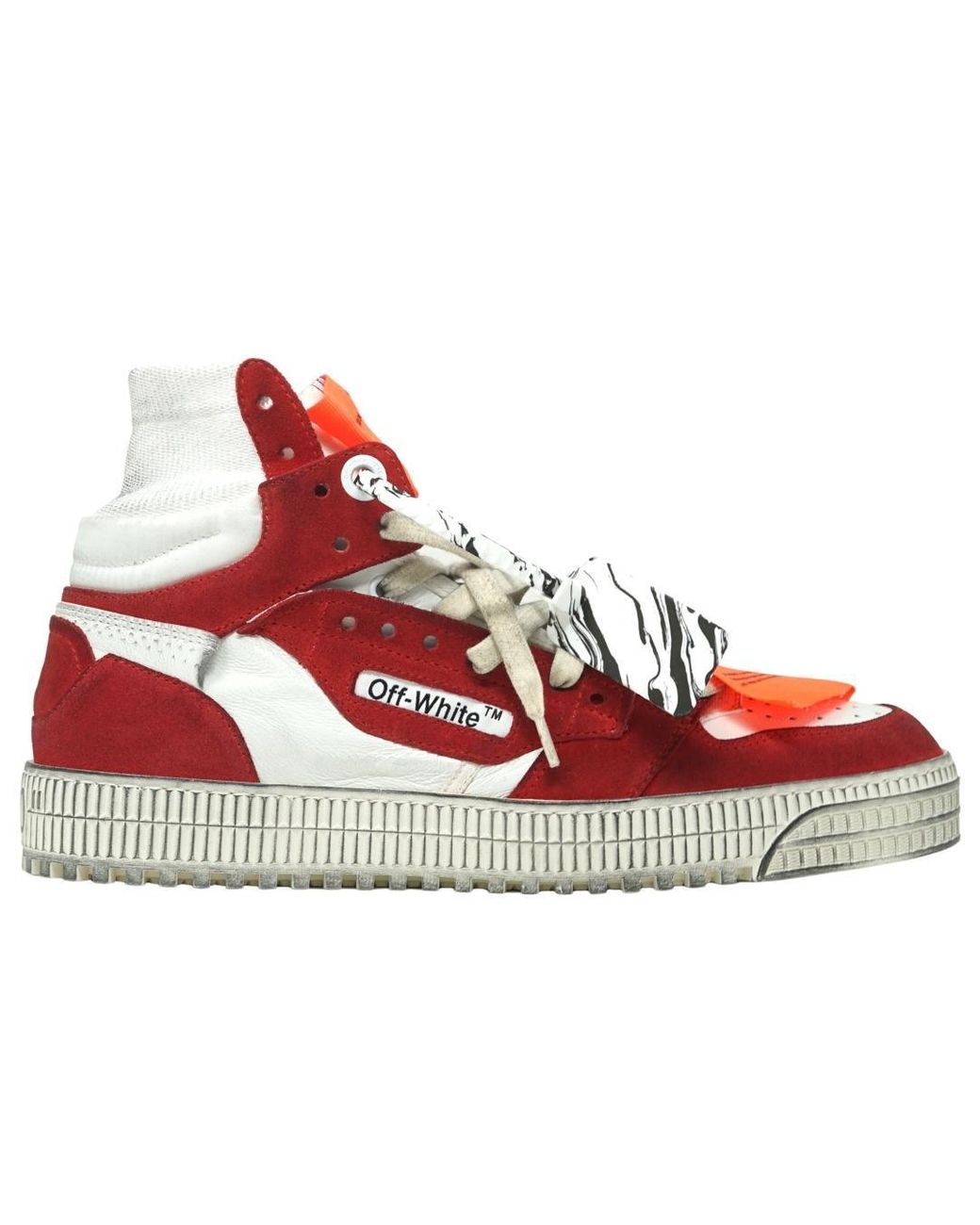 Off-White c/o Virgil Abloh Box Arrow Logo Red Sneaker for Men | Lyst