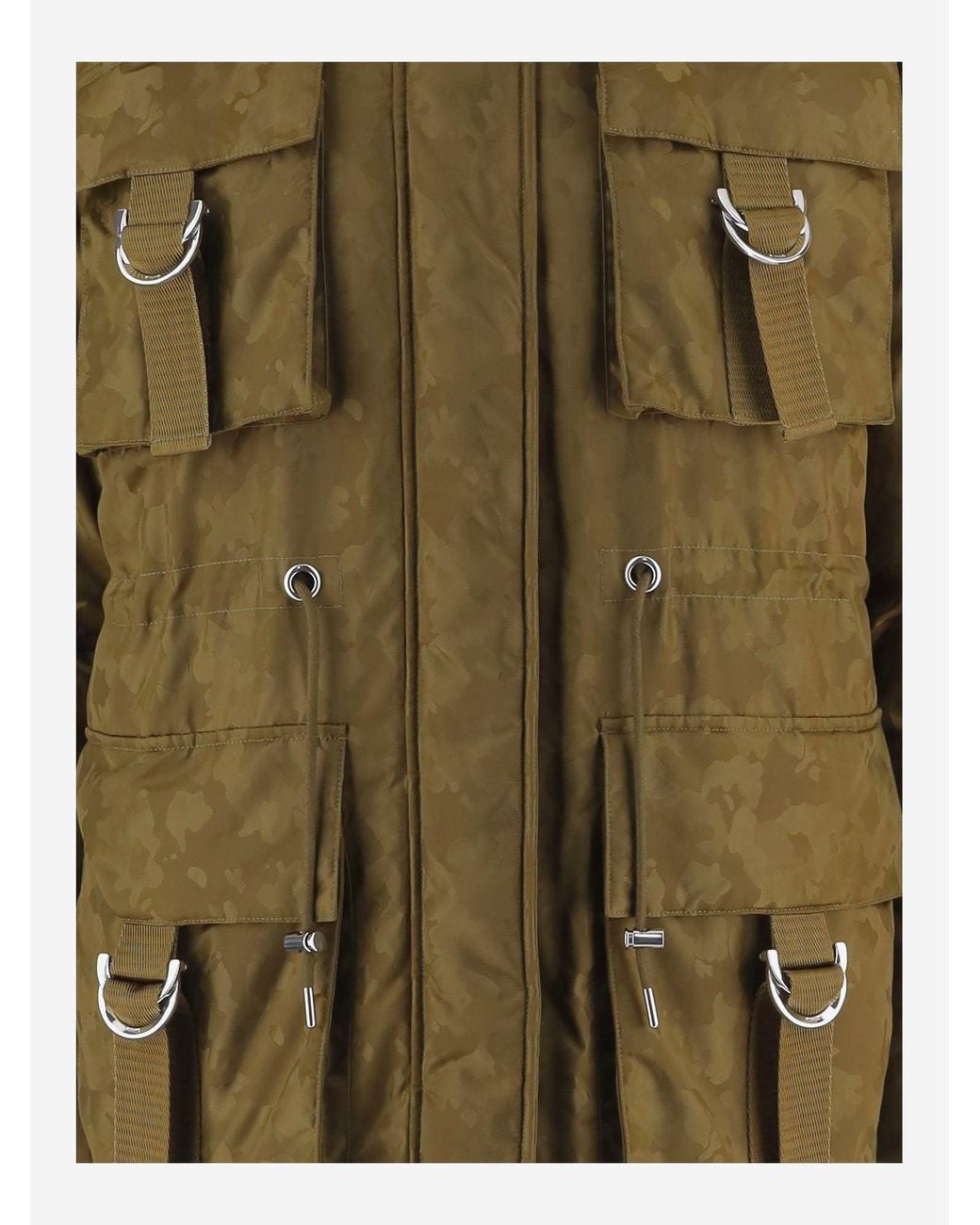Pinko Green Nylon Coat With Hood