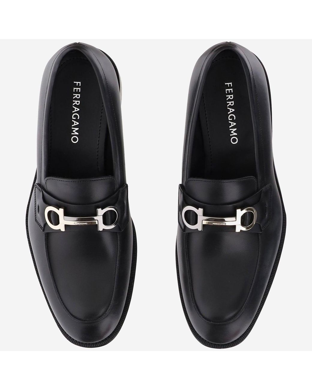 Ferragamo Black Leather Loafers