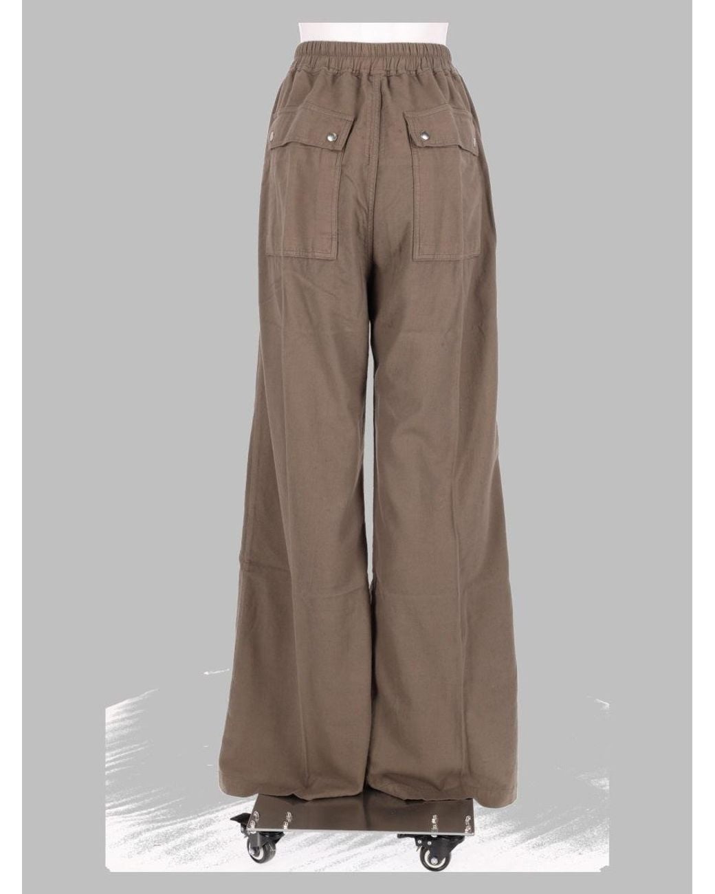 Rick Owens Brown Charcoal Textured Drawstring Wide-Leg Pants