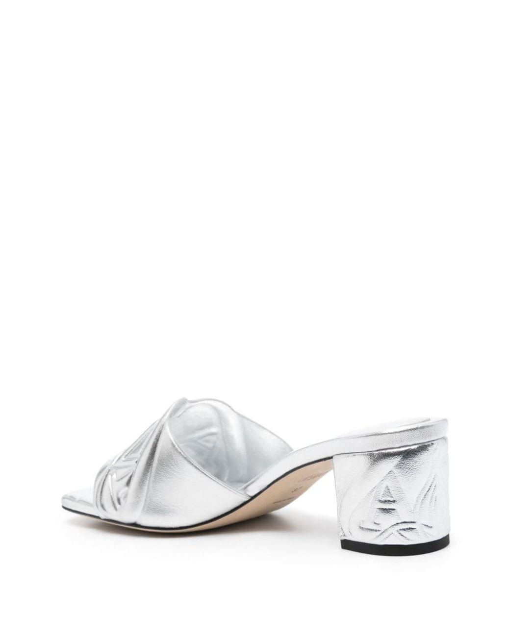 McQueen Metallic Leather Heel Sandals