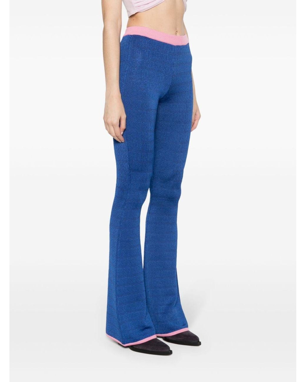 Pantalones acampanados con motivo en jacquard Bally de color Blue