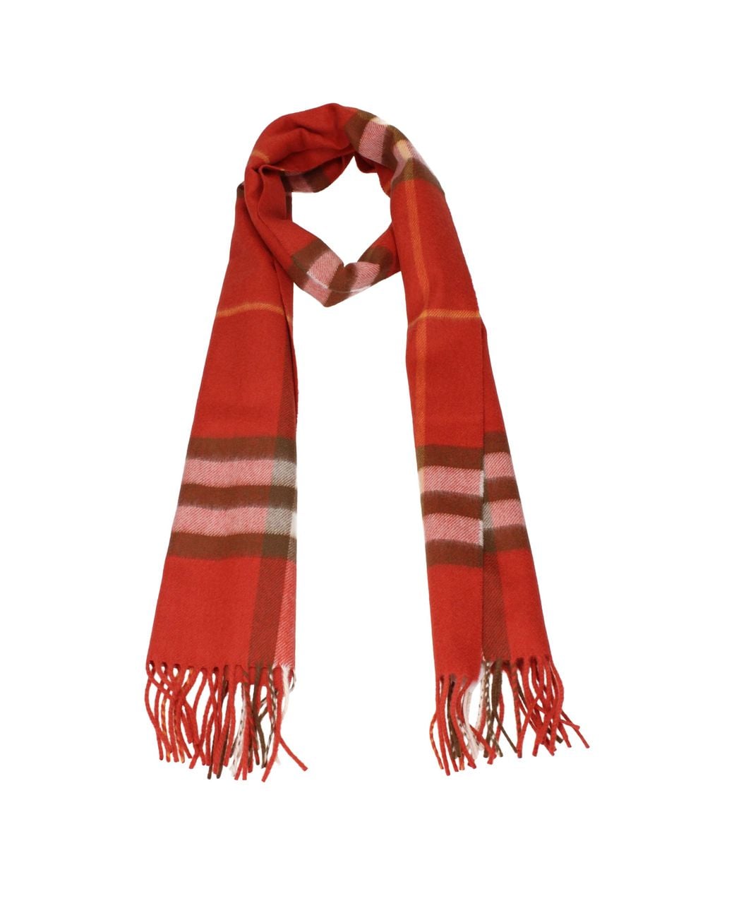 Burberry Red Scarf And Cashmire
