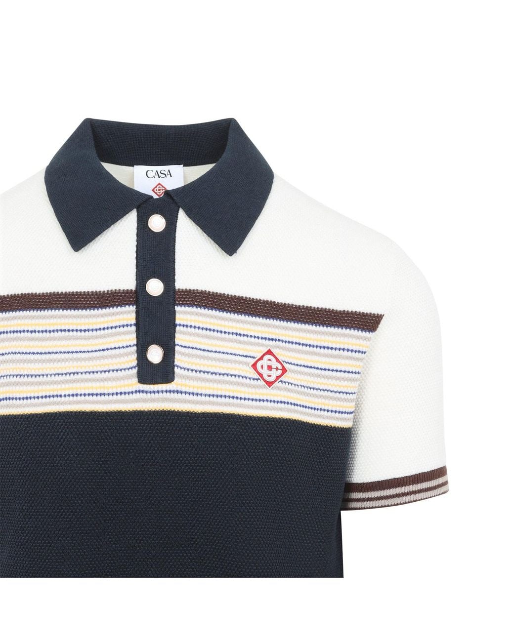 Casablanca Blue Cafe Stripe Polo Shirt