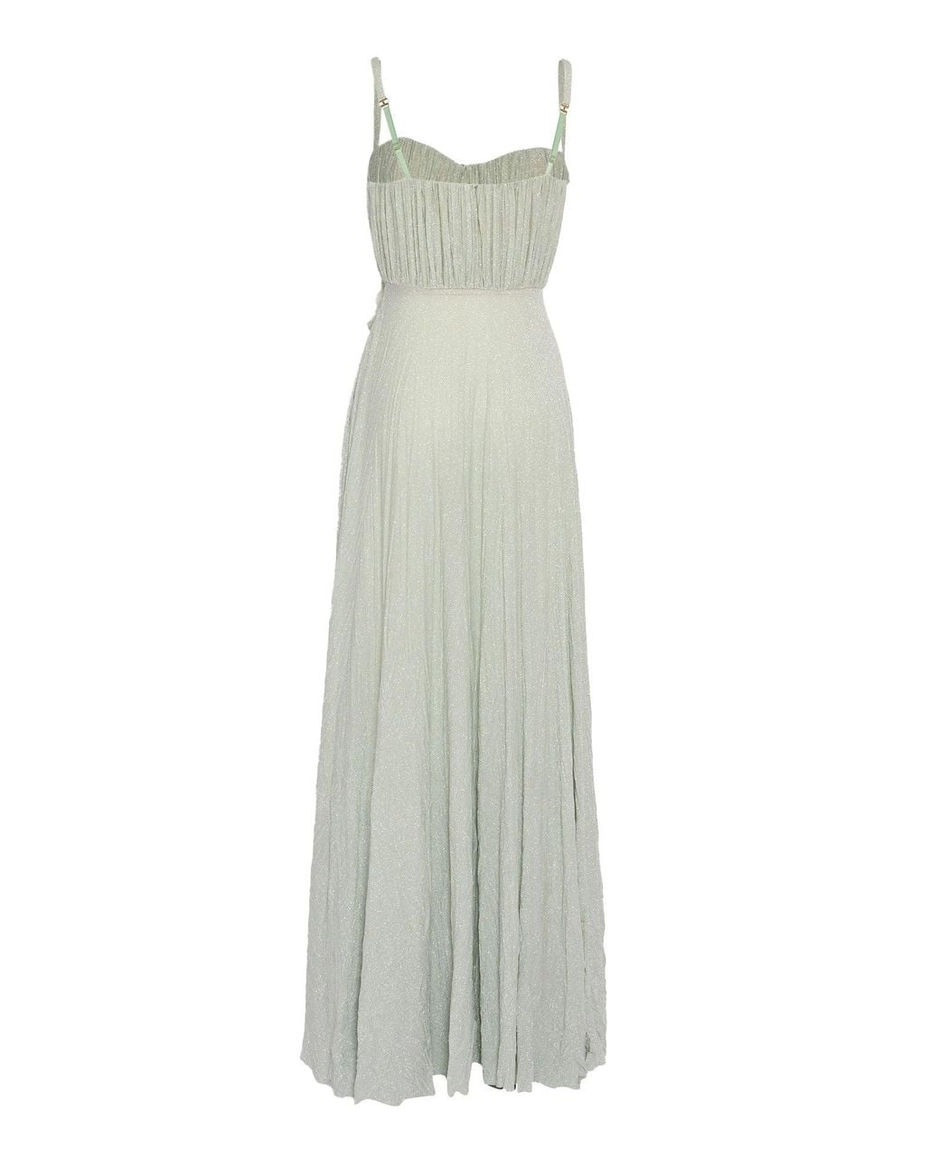Elisabetta Franchi White Sweetheart Maxi Dress