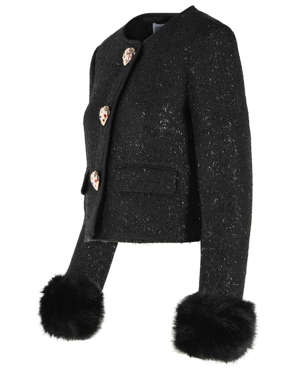 Self-Portrait Black Wool Blend Jacket