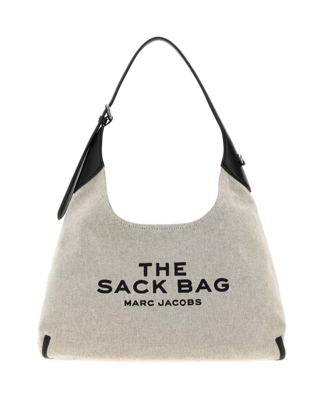 Marc Jacobs Metallic Grey Canvas The Sack Bag Shopping Bag